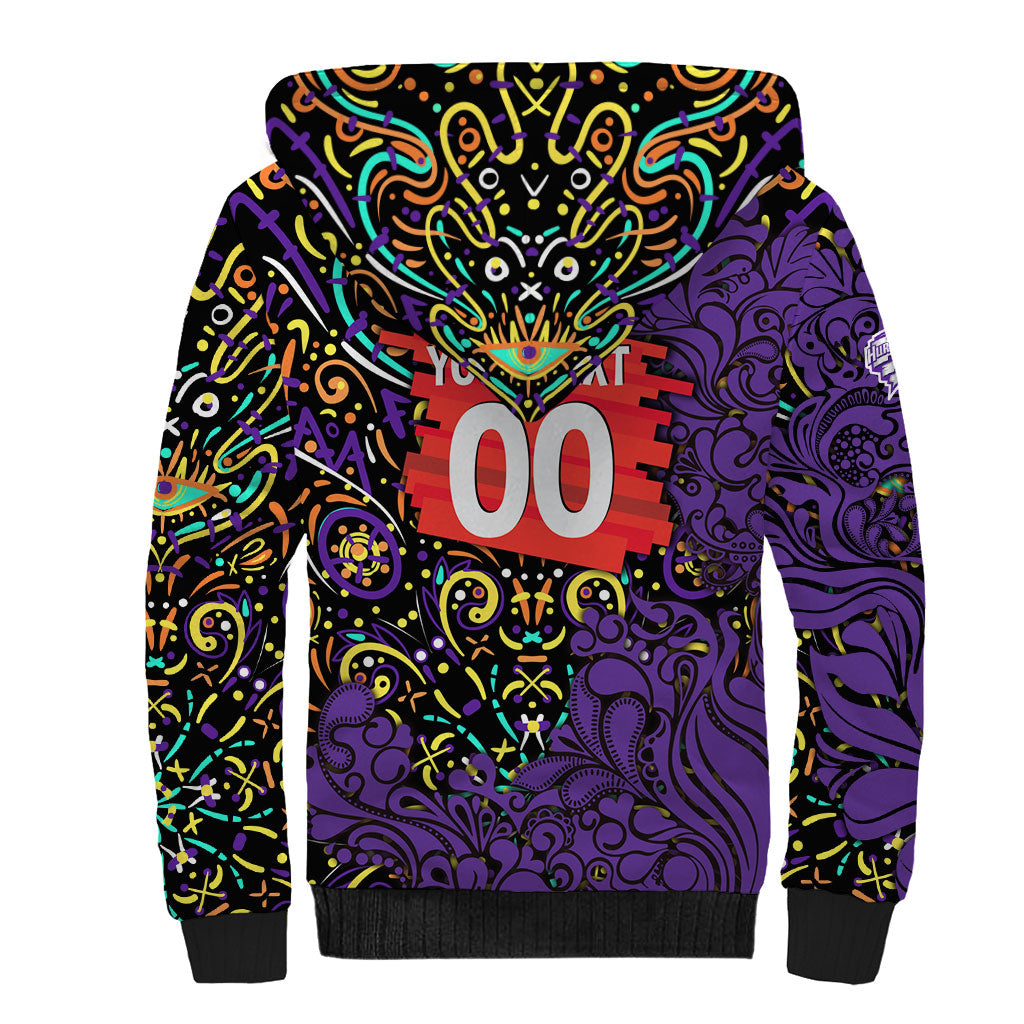 Personalized Hobart Hurricanes Cricket Sherpa Hoodie Hippie Psychedelic Pattern Vibrant Mandala Art Style