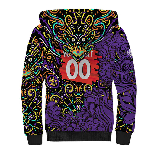 Personalized Hobart Hurricanes Cricket Sherpa Hoodie Hippie Psychedelic Pattern Vibrant Mandala Art Style