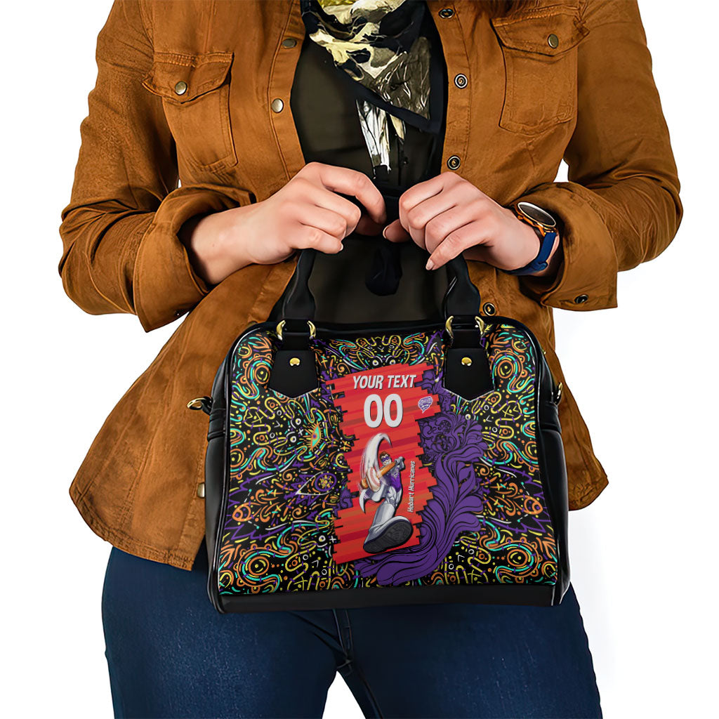 Personalized Hobart Hurricanes Cricket Shoulder Handbag Hippie Psychedelic Pattern Vibrant Mandala Art Style