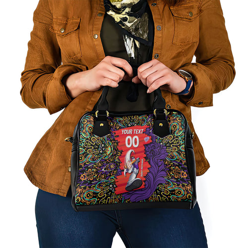 Personalized Hobart Hurricanes Cricket Shoulder Handbag Hippie Psychedelic Pattern Vibrant Mandala Art Style