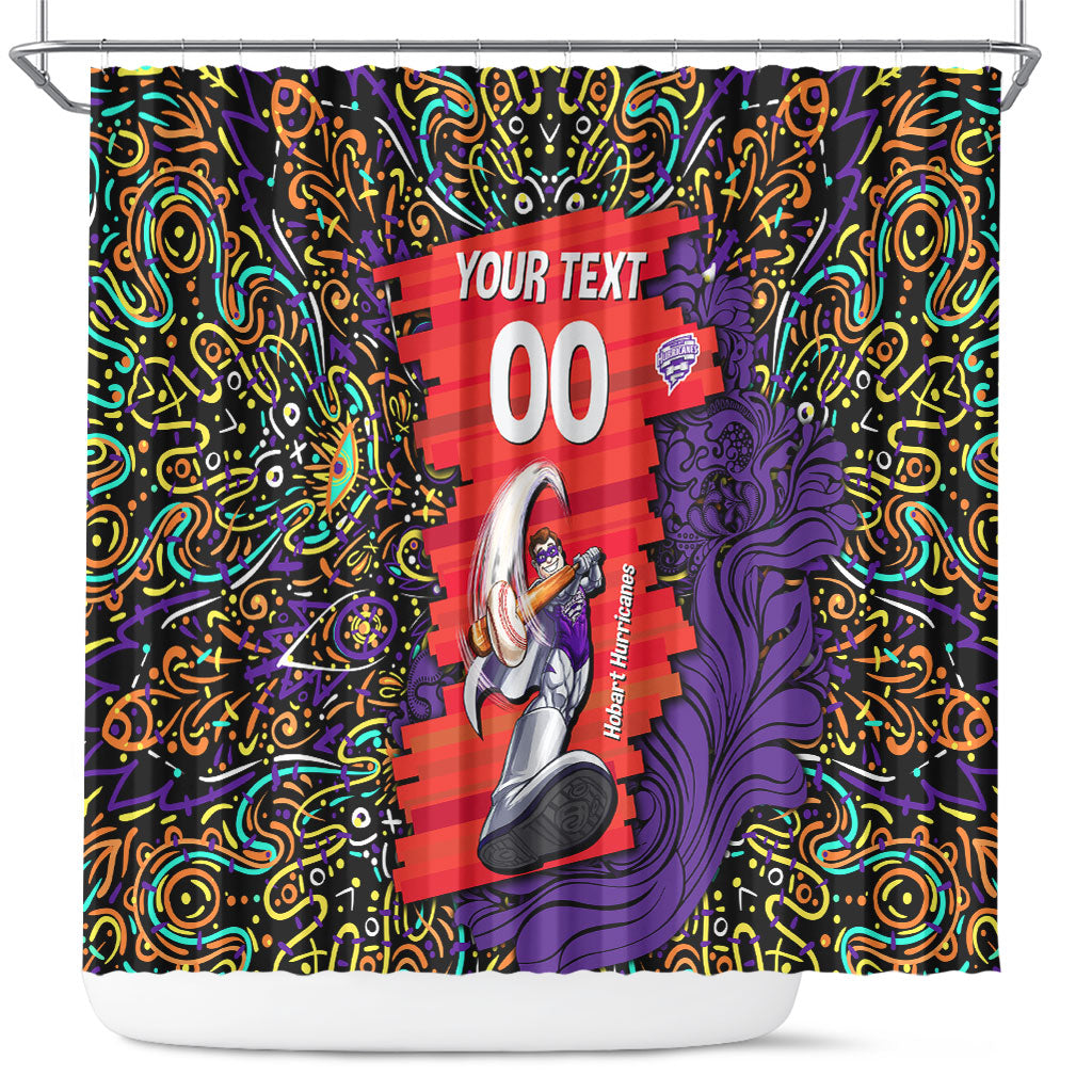 Personalized Hobart Hurricanes Cricket Shower Curtain Hippie Psychedelic Pattern Vibrant Mandala Art Style