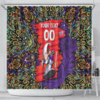 Personalized Hobart Hurricanes Cricket Shower Curtain Hippie Psychedelic Pattern Vibrant Mandala Art Style