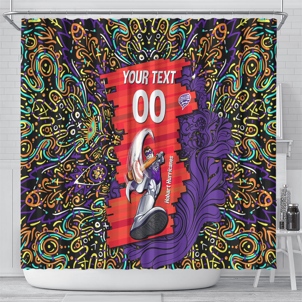 Personalized Hobart Hurricanes Cricket Shower Curtain Hippie Psychedelic Pattern Vibrant Mandala Art Style