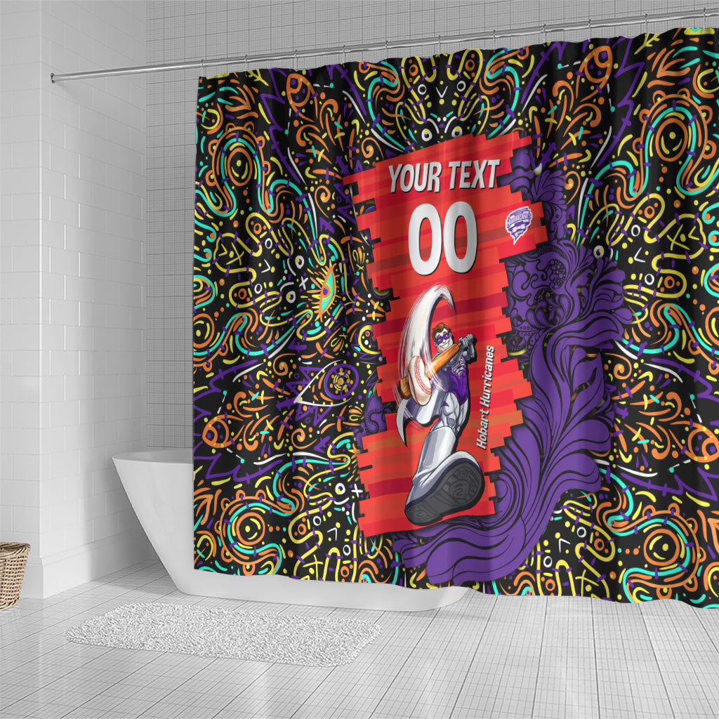 Personalized Hobart Hurricanes Cricket Shower Curtain Hippie Psychedelic Pattern Vibrant Mandala Art Style