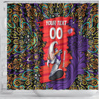 Personalized Hobart Hurricanes Cricket Shower Curtain Hippie Psychedelic Pattern Vibrant Mandala Art Style