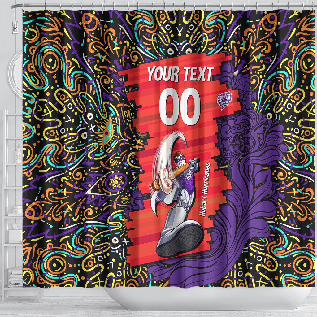 Personalized Hobart Hurricanes Cricket Shower Curtain Hippie Psychedelic Pattern Vibrant Mandala Art Style