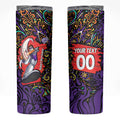 Personalized Hobart Hurricanes Cricket Skinny Tumbler Hippie Psychedelic Pattern Vibrant Mandala Art Style