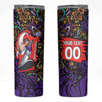 Personalized Hobart Hurricanes Cricket Skinny Tumbler Hippie Psychedelic Pattern Vibrant Mandala Art Style