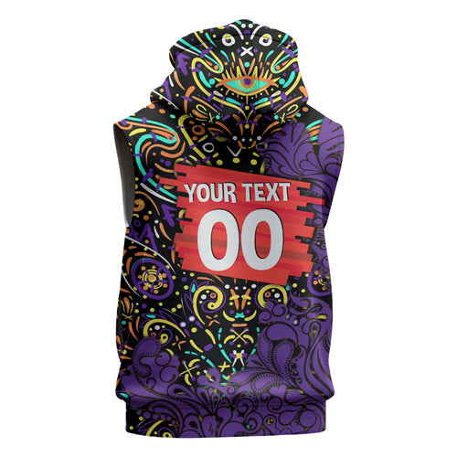 Personalized Hobart Hurricanes Cricket Sleeveless Hoodie Hippie Psychedelic Pattern Vibrant Mandala Art Style