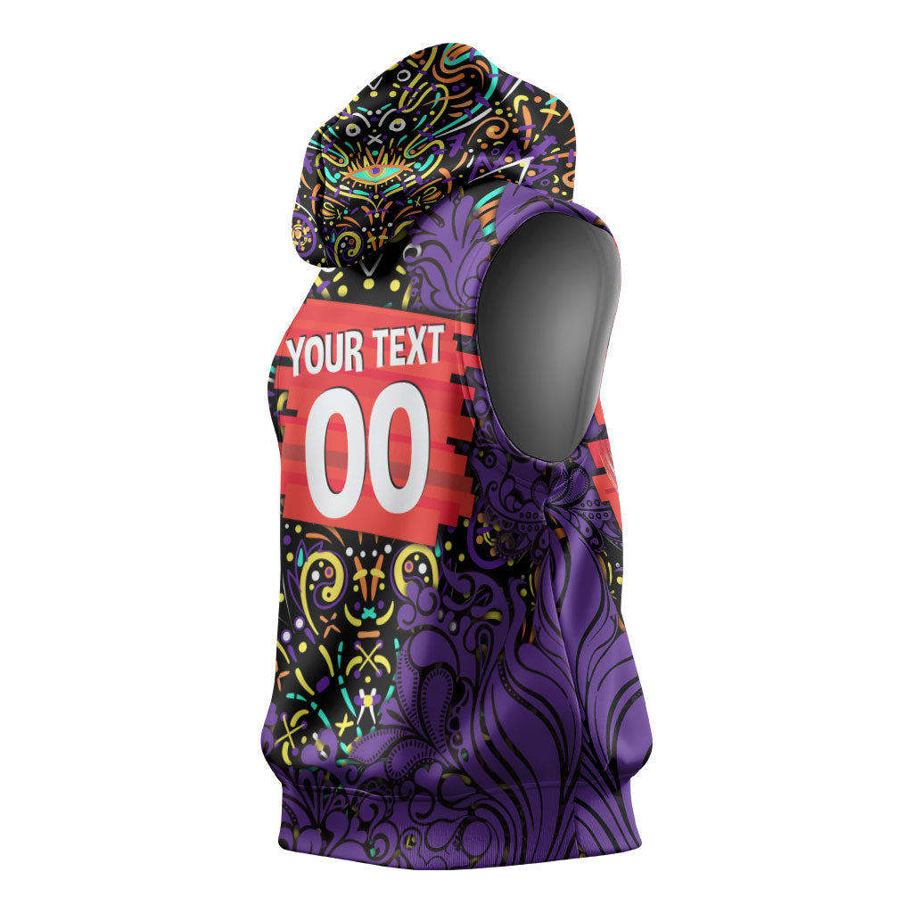 Personalized Hobart Hurricanes Cricket Sleeveless Hoodie Hippie Psychedelic Pattern Vibrant Mandala Art Style