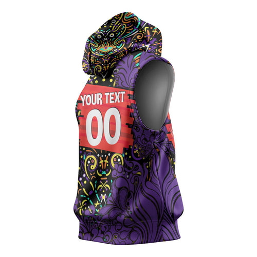 Personalized Hobart Hurricanes Cricket Sleeveless Hoodie Hippie Psychedelic Pattern Vibrant Mandala Art Style
