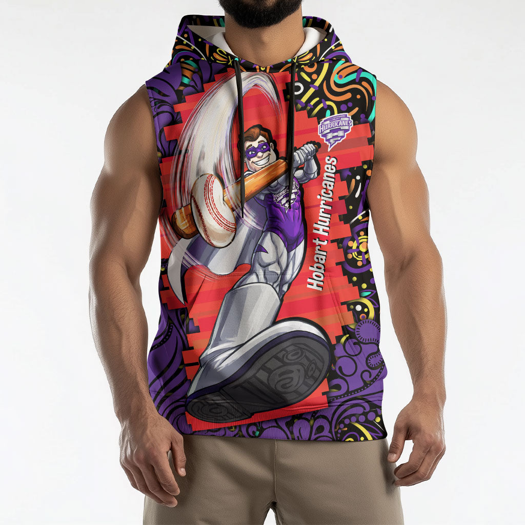 Personalized Hobart Hurricanes Cricket Sleeveless Hoodie Hippie Psychedelic Pattern Vibrant Mandala Art Style