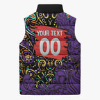 Personalized Hobart Hurricanes Cricket Sleeveless Puffer Jacket Hippie Psychedelic Pattern Vibrant Mandala Art Style
