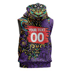 Personalized Hobart Hurricanes Cricket Sleeveless Zip Hoodie Hippie Psychedelic Pattern Vibrant Mandala Art Style