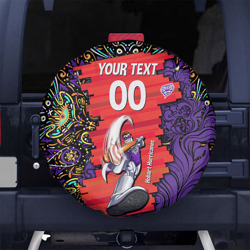 Personalized Hobart Hurricanes Cricket Spare Tire Cover Hippie Psychedelic Pattern Vibrant Mandala Art Style