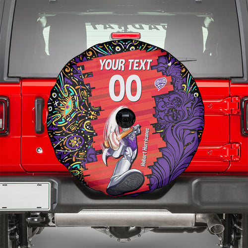 Personalized Hobart Hurricanes Cricket Spare Tire Cover Hippie Psychedelic Pattern Vibrant Mandala Art Style