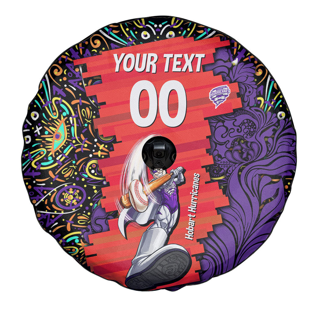 Personalized Hobart Hurricanes Cricket Spare Tire Cover Hippie Psychedelic Pattern Vibrant Mandala Art Style