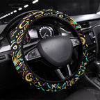 Hobart Hurricanes Cricket Steering Wheel Cover Hippie Psychedelic Pattern Vibrant Mandala Art Style