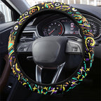 Hobart Hurricanes Cricket Steering Wheel Cover Hippie Psychedelic Pattern Vibrant Mandala Art Style