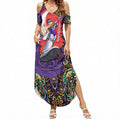Personalized Hobart Hurricanes Cricket Summer Maxi Dress Hippie Psychedelic Pattern Vibrant Mandala Art Style
