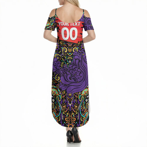 Personalized Hobart Hurricanes Cricket Summer Maxi Dress Hippie Psychedelic Pattern Vibrant Mandala Art Style