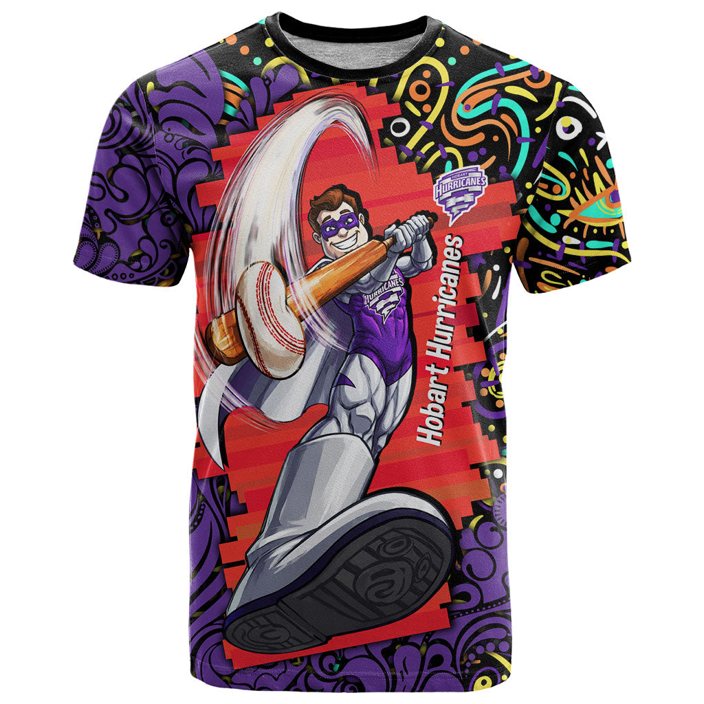 Personalized Hobart Hurricanes Cricket T Shirt Hippie Psychedelic Pattern Vibrant Mandala Art Style