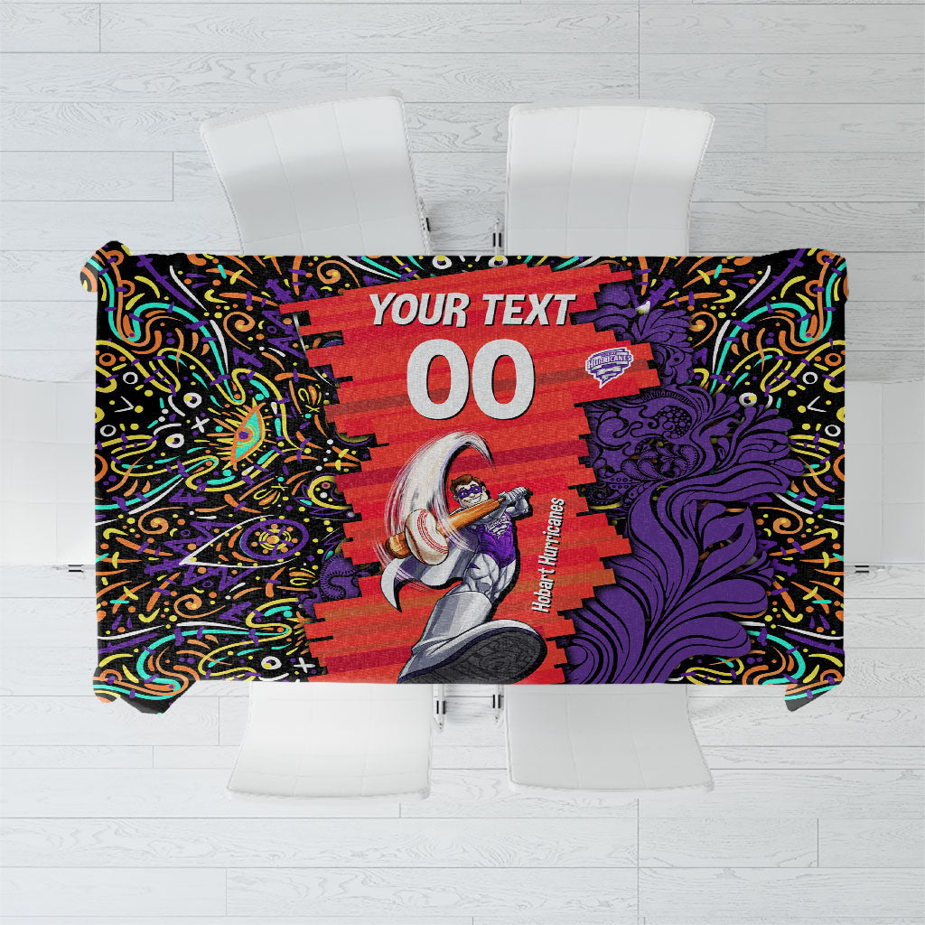 Personalized Hobart Hurricanes Cricket Tablecloth Hippie Psychedelic Pattern Vibrant Mandala Art Style