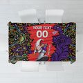 Personalized Hobart Hurricanes Cricket Tablecloth Hippie Psychedelic Pattern Vibrant Mandala Art Style