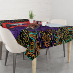 Personalized Hobart Hurricanes Cricket Tablecloth Hippie Psychedelic Pattern Vibrant Mandala Art Style
