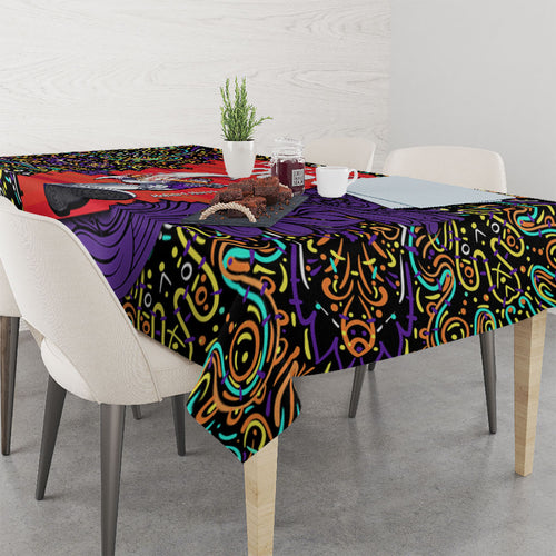 Personalized Hobart Hurricanes Cricket Tablecloth Hippie Psychedelic Pattern Vibrant Mandala Art Style