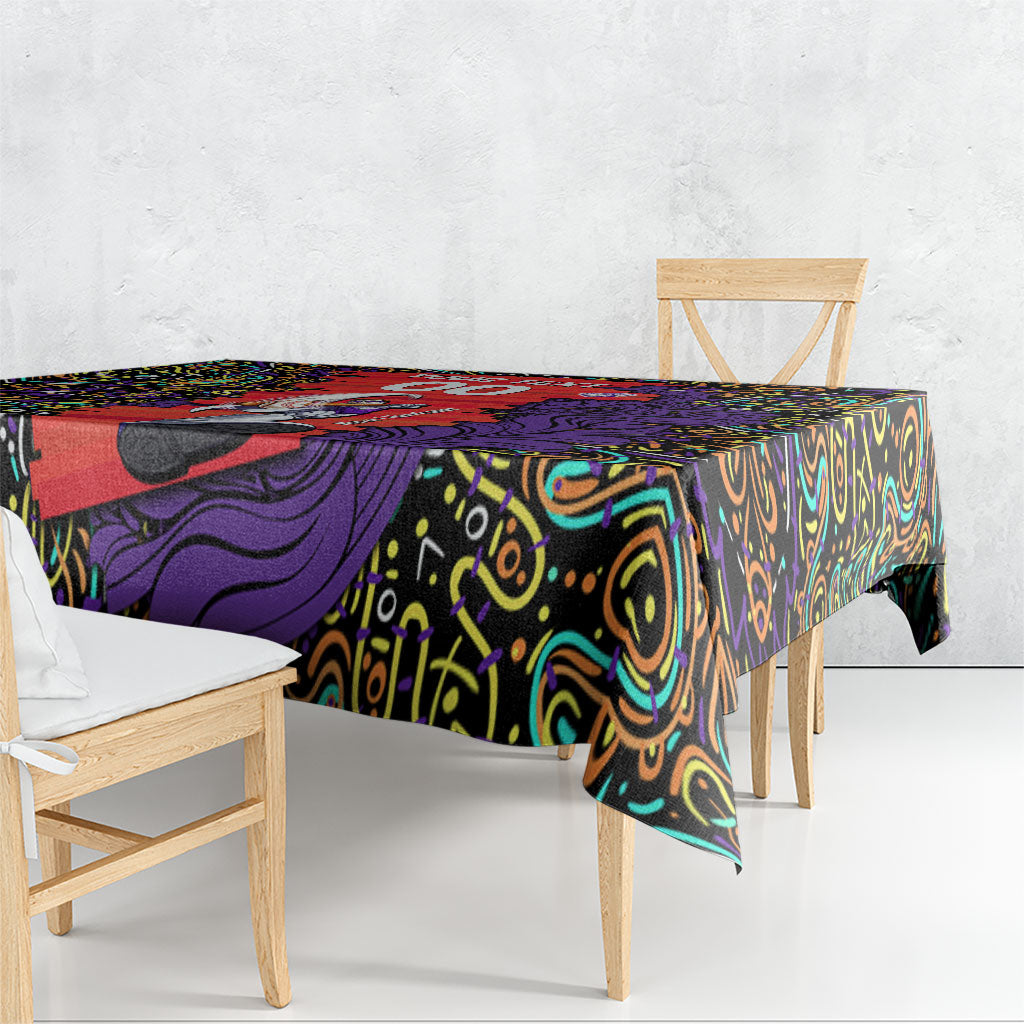 Personalized Hobart Hurricanes Cricket Tablecloth Hippie Psychedelic Pattern Vibrant Mandala Art Style