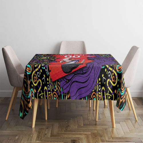 Personalized Hobart Hurricanes Cricket Tablecloth Hippie Psychedelic Pattern Vibrant Mandala Art Style