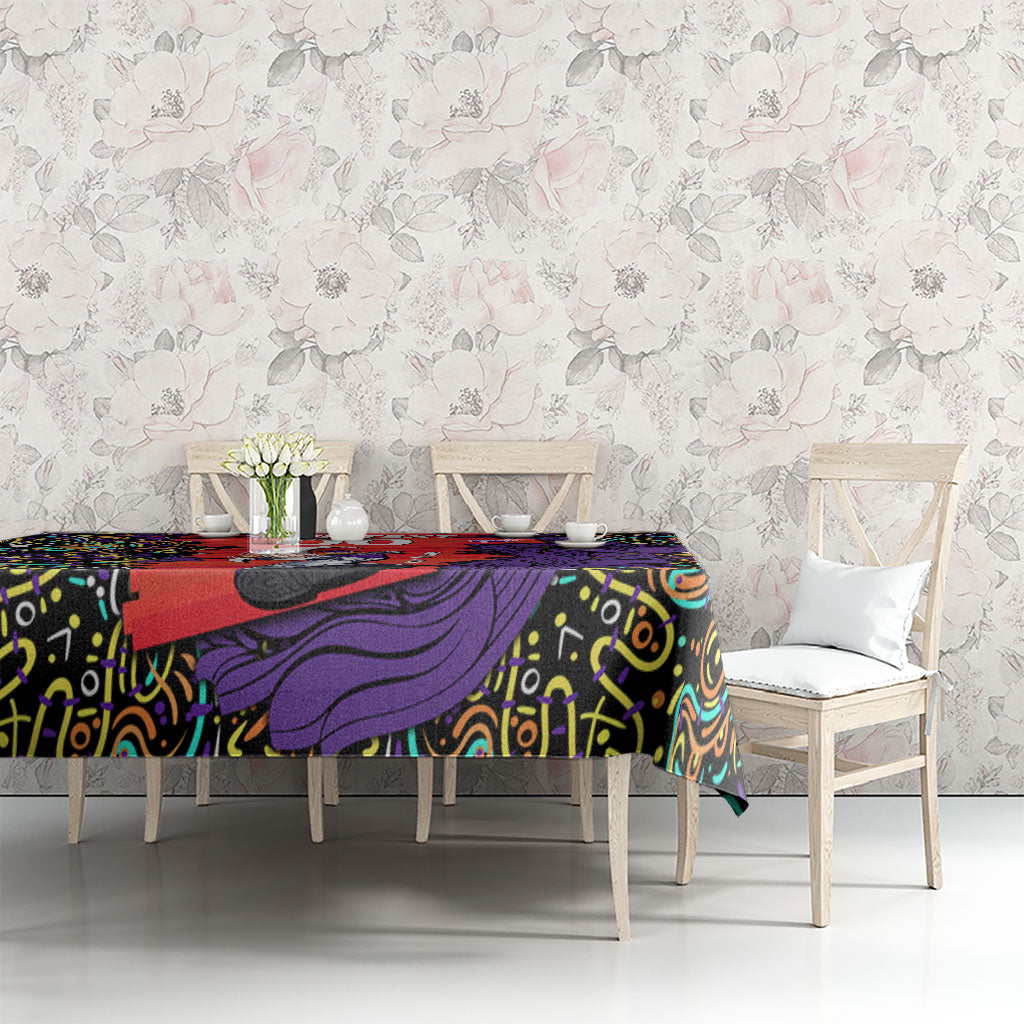 Personalized Hobart Hurricanes Cricket Tablecloth Hippie Psychedelic Pattern Vibrant Mandala Art Style