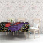 Personalized Hobart Hurricanes Cricket Tablecloth Hippie Psychedelic Pattern Vibrant Mandala Art Style