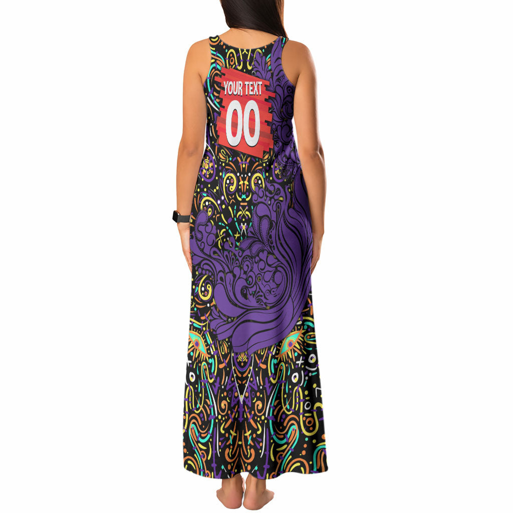 Personalized Hobart Hurricanes Cricket Tank Maxi Dress Hippie Psychedelic Pattern Vibrant Mandala Art Style
