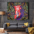 Personalized Hobart Hurricanes Cricket Tapestry Hippie Psychedelic Pattern Vibrant Mandala Art Style