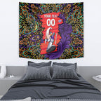 Personalized Hobart Hurricanes Cricket Tapestry Hippie Psychedelic Pattern Vibrant Mandala Art Style