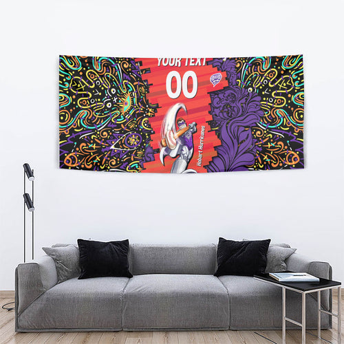 Personalized Hobart Hurricanes Cricket Tapestry Hippie Psychedelic Pattern Vibrant Mandala Art Style