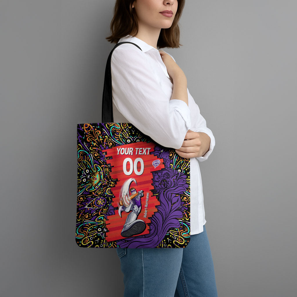 Personalized Hobart Hurricanes Cricket Tote Bag Hippie Psychedelic Pattern Vibrant Mandala Art Style