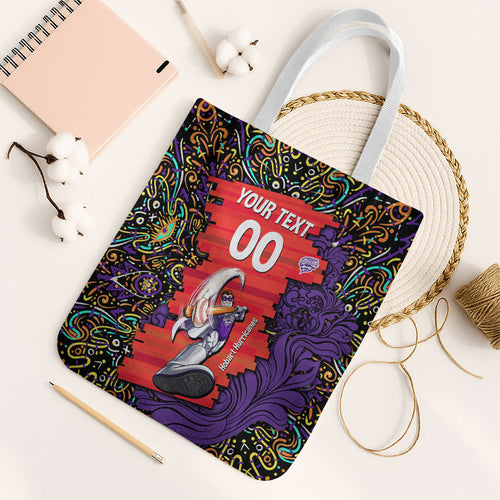 Personalized Hobart Hurricanes Cricket Tote Bag Hippie Psychedelic Pattern Vibrant Mandala Art Style