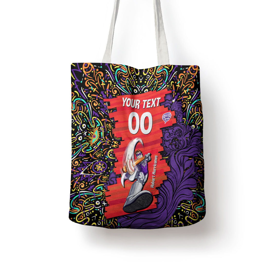 Personalized Hobart Hurricanes Cricket Tote Bag Hippie Psychedelic Pattern Vibrant Mandala Art Style