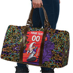 Personalized Hobart Hurricanes Cricket Travel Bag Hippie Psychedelic Pattern Vibrant Mandala Art Style