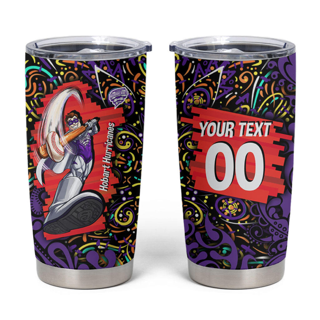 Personalized Hobart Hurricanes Cricket Tumbler Cup Hippie Psychedelic Pattern Vibrant Mandala Art Style