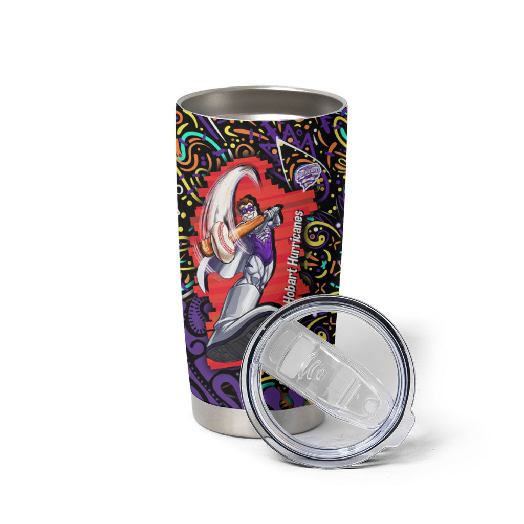 Personalized Hobart Hurricanes Cricket Tumbler Cup Hippie Psychedelic Pattern Vibrant Mandala Art Style