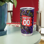 Personalized Hobart Hurricanes Cricket Tumbler Cup Hippie Psychedelic Pattern Vibrant Mandala Art Style