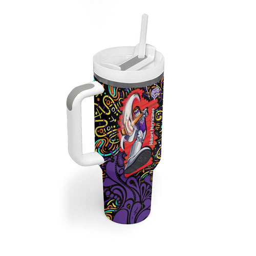 Personalized Hobart Hurricanes Cricket Tumbler With Handle Hippie Psychedelic Pattern Vibrant Mandala Art Style