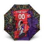 Personalized Hobart Hurricanes Cricket Umbrella Hippie Psychedelic Pattern Vibrant Mandala Art Style