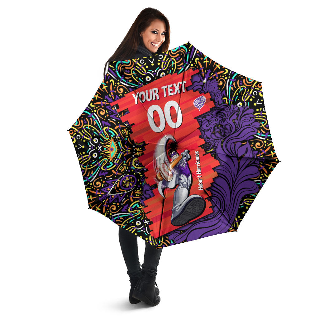 Personalized Hobart Hurricanes Cricket Umbrella Hippie Psychedelic Pattern Vibrant Mandala Art Style