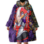 Personalized Hobart Hurricanes Cricket Wearable Blanket Hoodie Hippie Psychedelic Pattern Vibrant Mandala Art Style