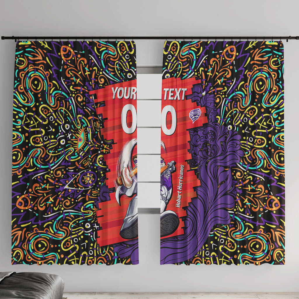 Personalized Hobart Hurricanes Cricket Window Curtain Hippie Psychedelic Pattern Vibrant Mandala Art Style